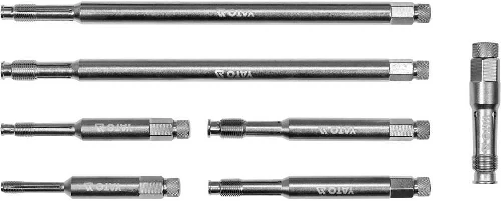 Yato Žvakių sriegiklių rinkinys, sriegių taisymui, CrMo sriegikliai, ilgi žvakių sriegikliai, M8 M10 M12 M14 M18 sriegiklių rinkinys