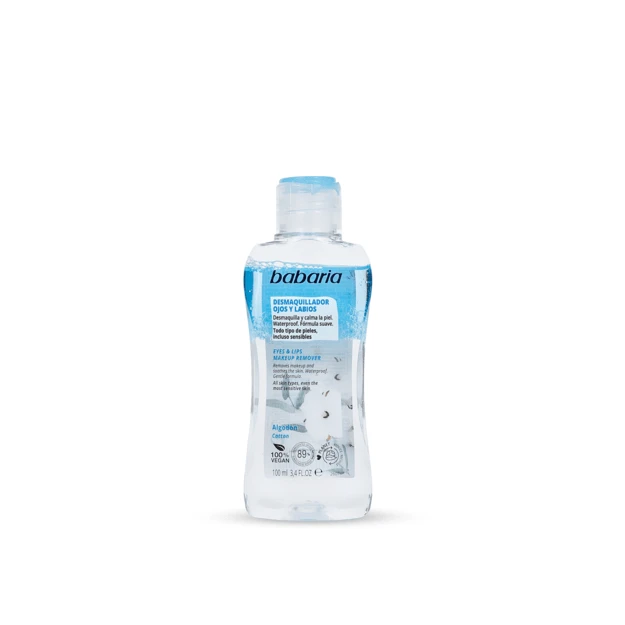 Babaria Akių ir lūpų makiažo valiklis su medvilne 100 ml