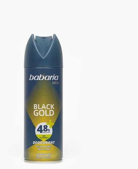 Babaria Juodas Gold dezodorantas purškiamas 150ml+50ml nemokamai