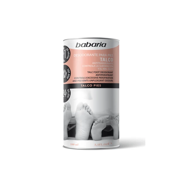 Babaria Deodorising Tal For Feet pėdų dezodorantas talko pavidalu, 100 g