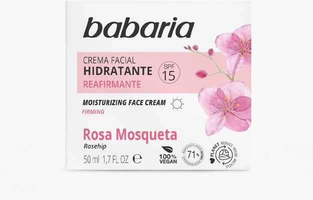 "Babaria" veido kremas "24 Hour Moisture Rose hip Oil Spf15" 50ml