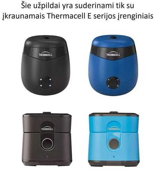 Thermacell E serijos įrenginių palyginimas