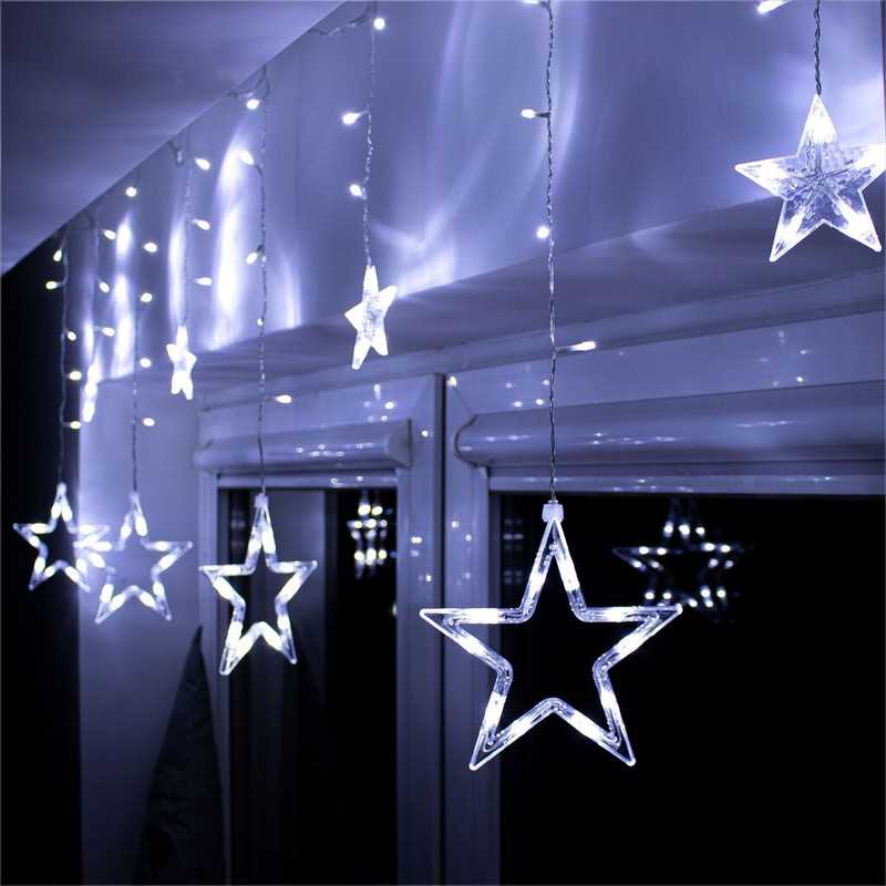 Šviesos girlianda Springos su žvaigždėmis, 92 LED, 8 funkcijos