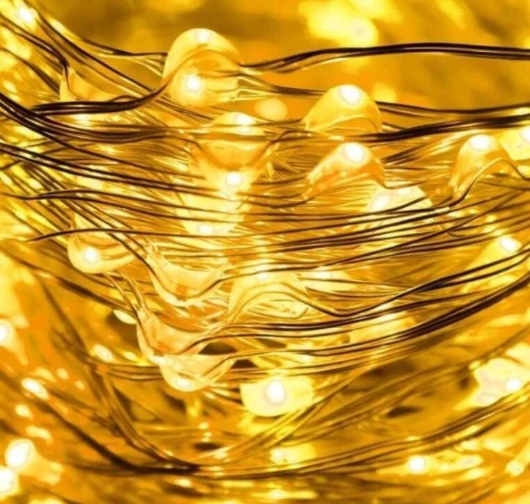 Springos Mikro girlianda 100 LED šilta balta 9,9 m