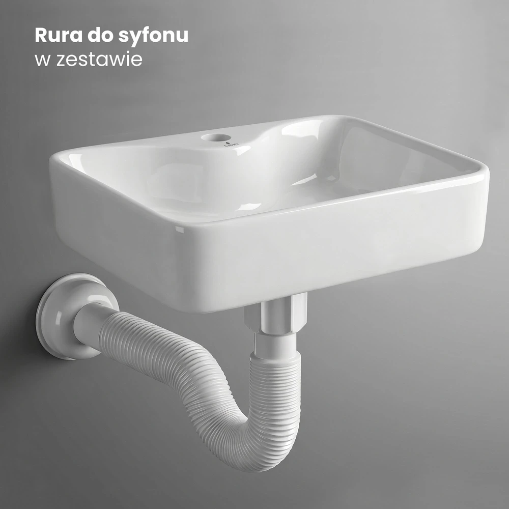 Akord Aura stačiakampis pastatomas praustuvas, baltos spalvos