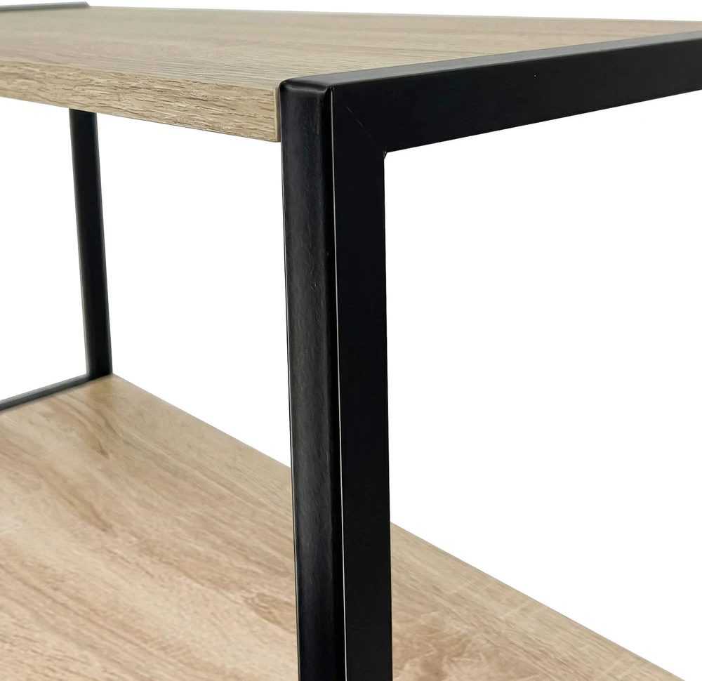 Akord industrinio stiliaus lentynų stelažas, juodos / Sonoma ąžuolo spalvos