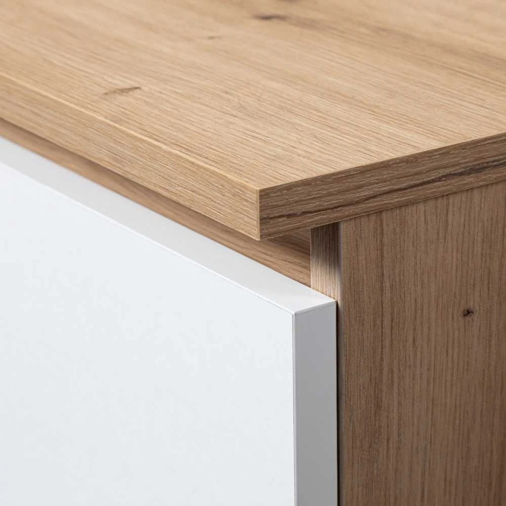 Akord komoda, 2 durelės ir 3 stalčiai, Artisan ąžuolo / baltos spalvos