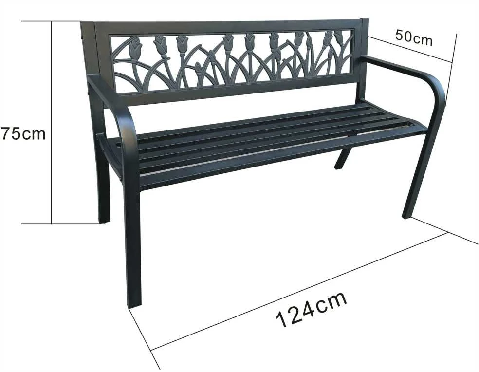 Akord Lissa sodo suolas su atlošu, juodos spalvos