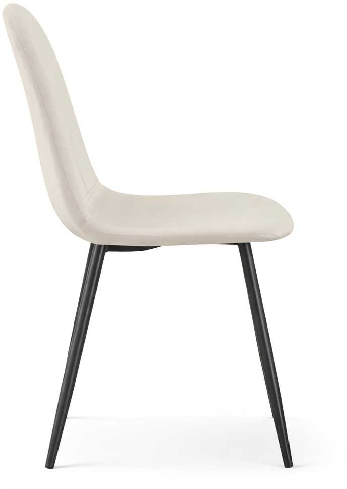 Akord Lumo dygsniuota valgomojo kėdė su veliūro apmušalu, smėlio spalvos, juodos kojelės