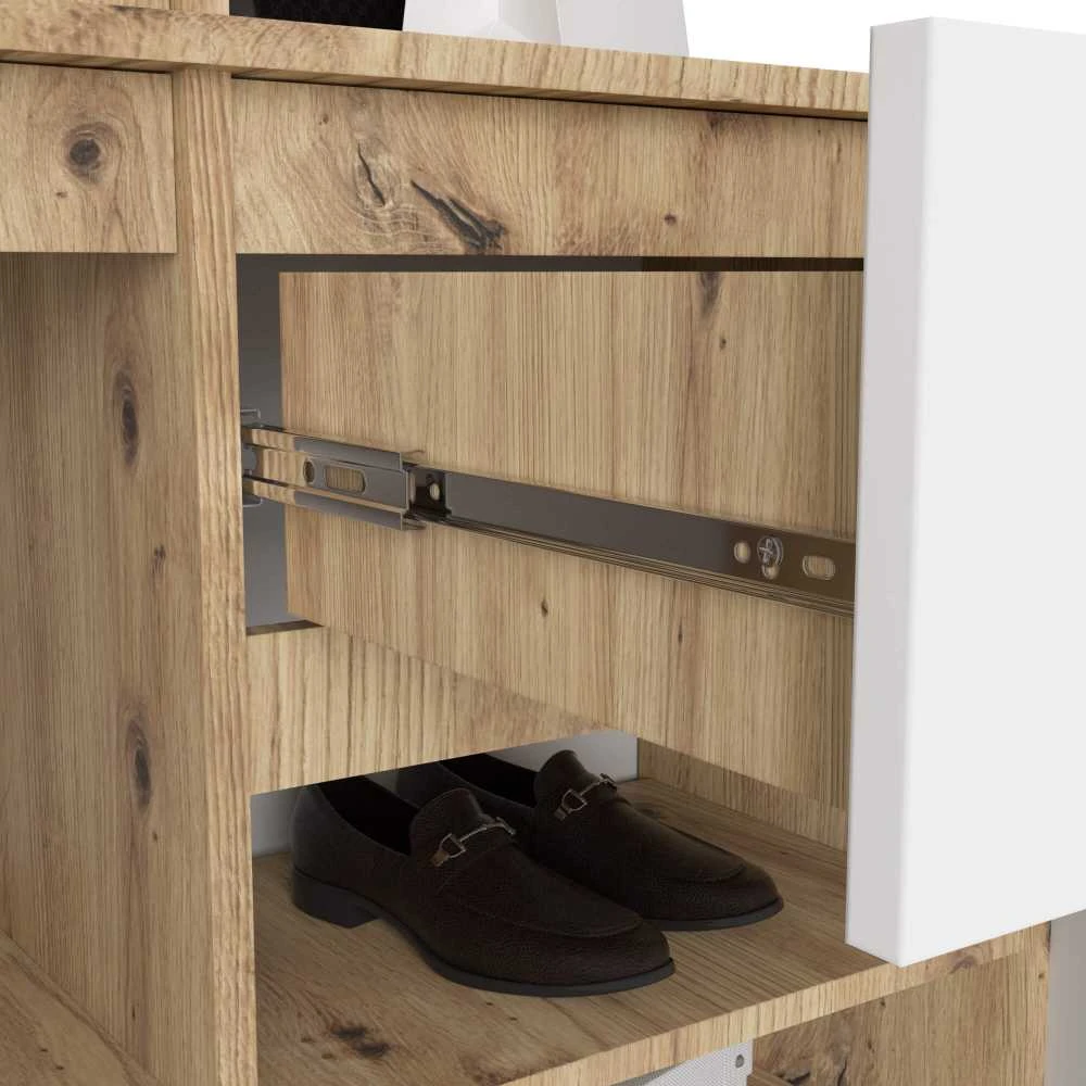 Akord Entro prieškambario baldų komplektas, Artisan ąžuolo / baltos spalvos