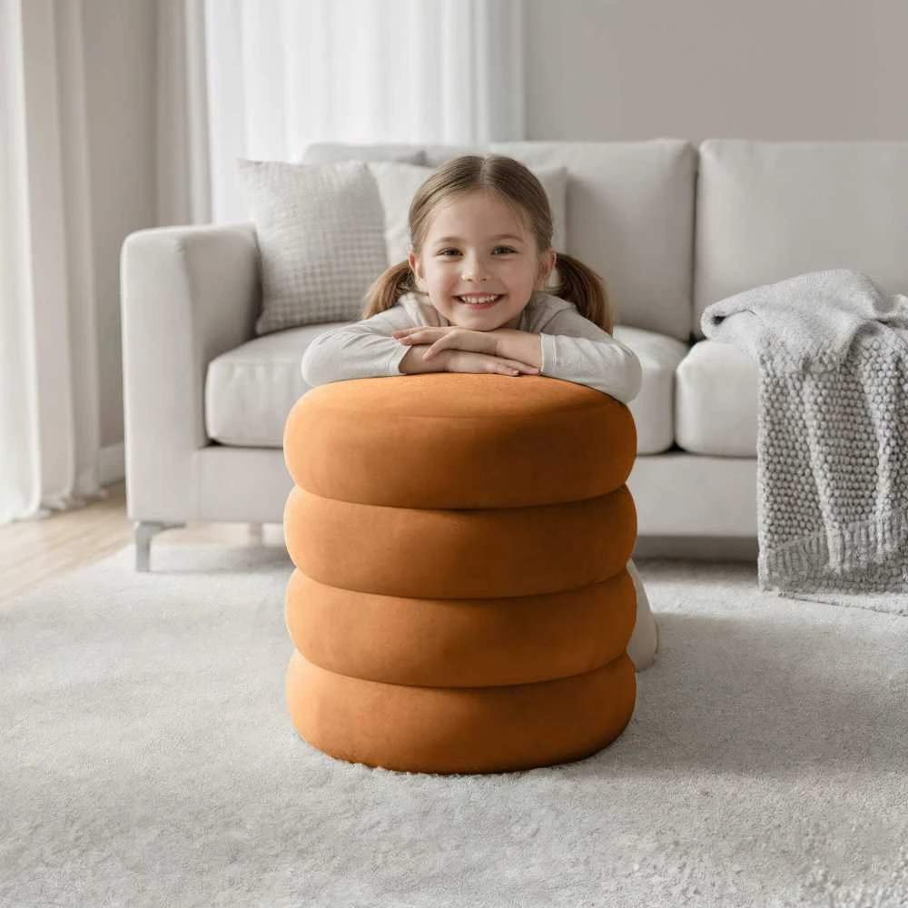 Akord Snuggo pufas, rūdžių rudos spalvos