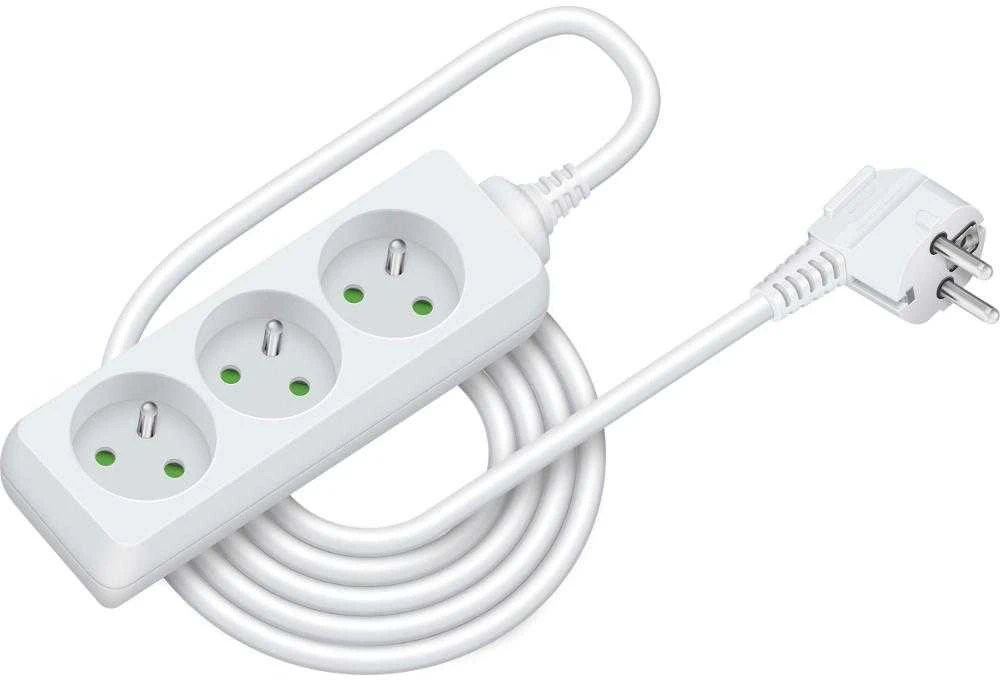 Prailginimo laidas 3lizdai 3m,baltas RPC03,Retlux