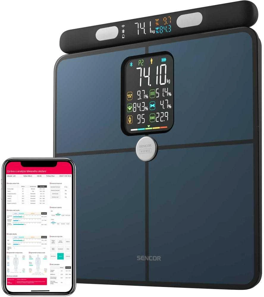 Vonios svarstyklės Sencor SBS 9102BK Svarstyklės Fitness Bluetooth