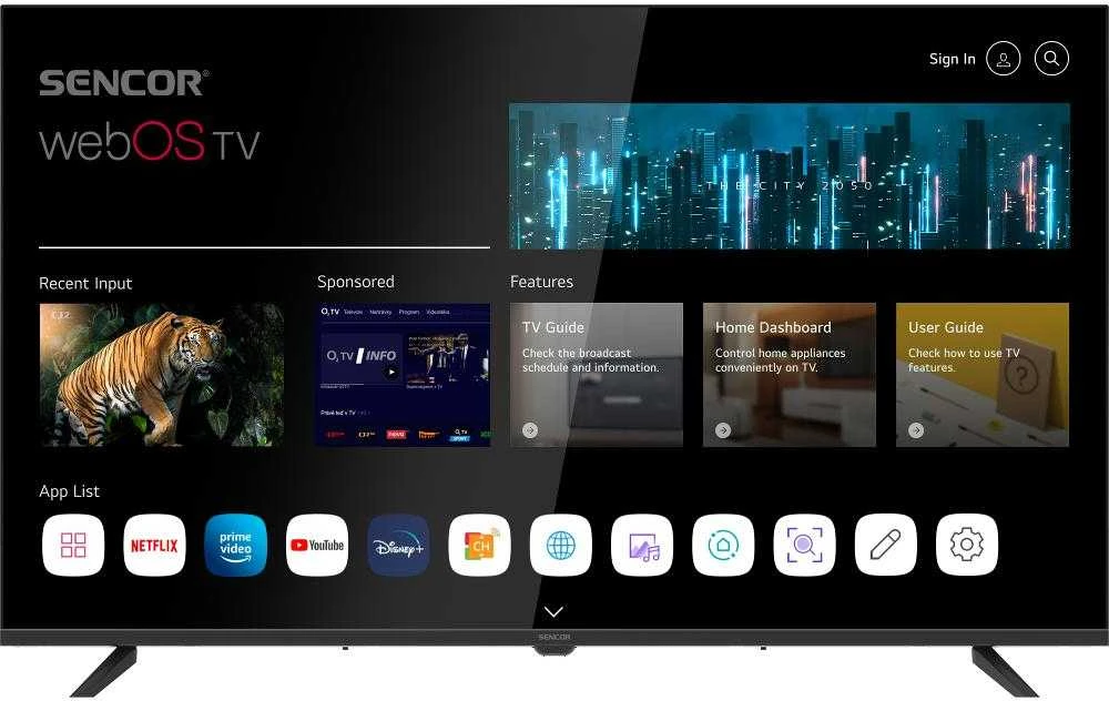 Televizorius Sencor 43US802TCSB LED 43'' 4K Ultra HD WebOS