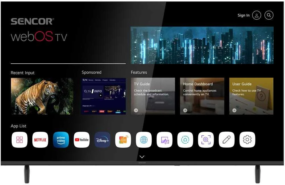 Televizorius SLE 43US803B WEBOS SMART TV SENCOR