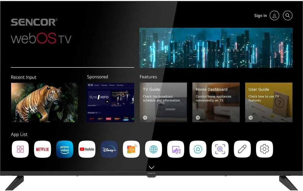 Televizorius Sencor 50US802TCSB LED 50'' 4K Ultra HD WebOS