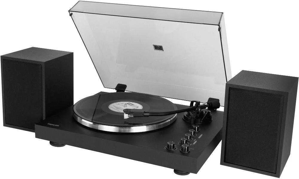 „Gramofonas Sencor STT 650SBA“ vinilo plokštelių grotuvas su „Bluetooth“ funkcija ir 2 garsiakalbiais (2x15W)