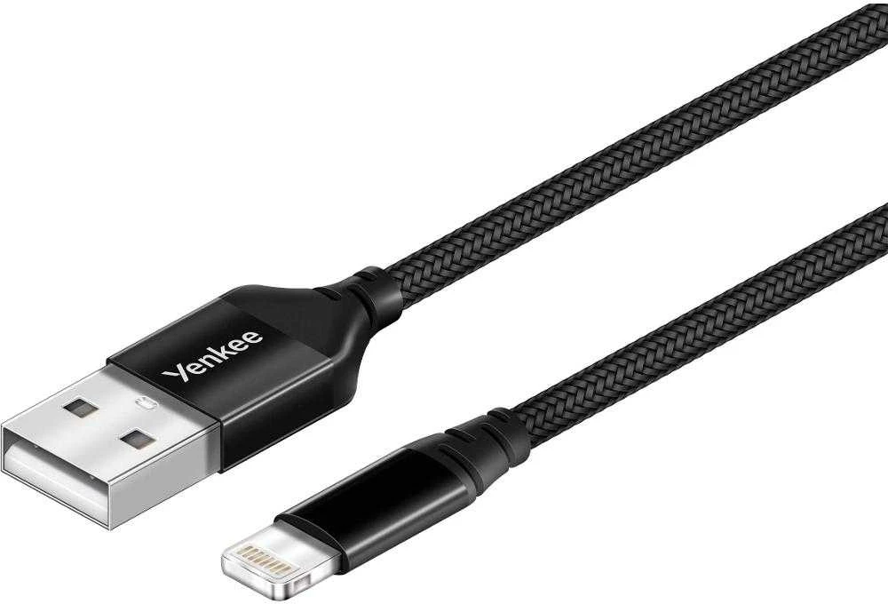 Yenkee USB-A – žaibo USB laidas, 2 m juodas (30016081)