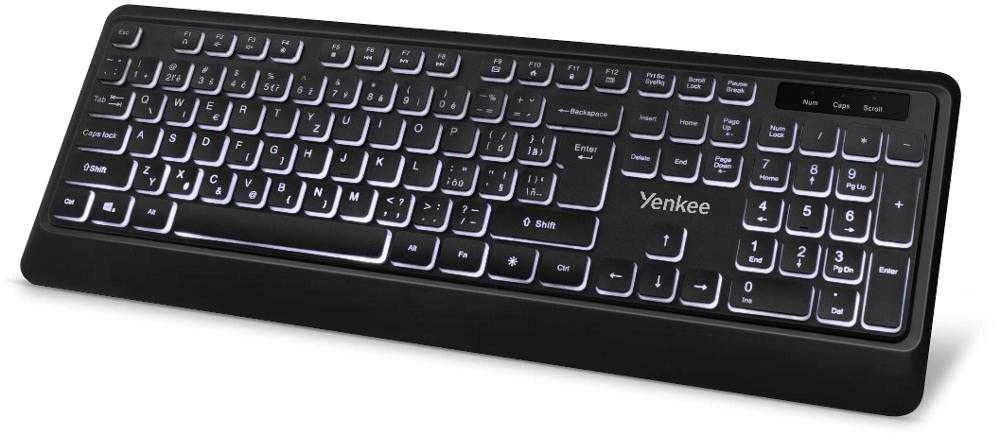 Yenkee USB Klaviatūra YKB 1025CS Vision, laidinė, su apšvietimu, juoda