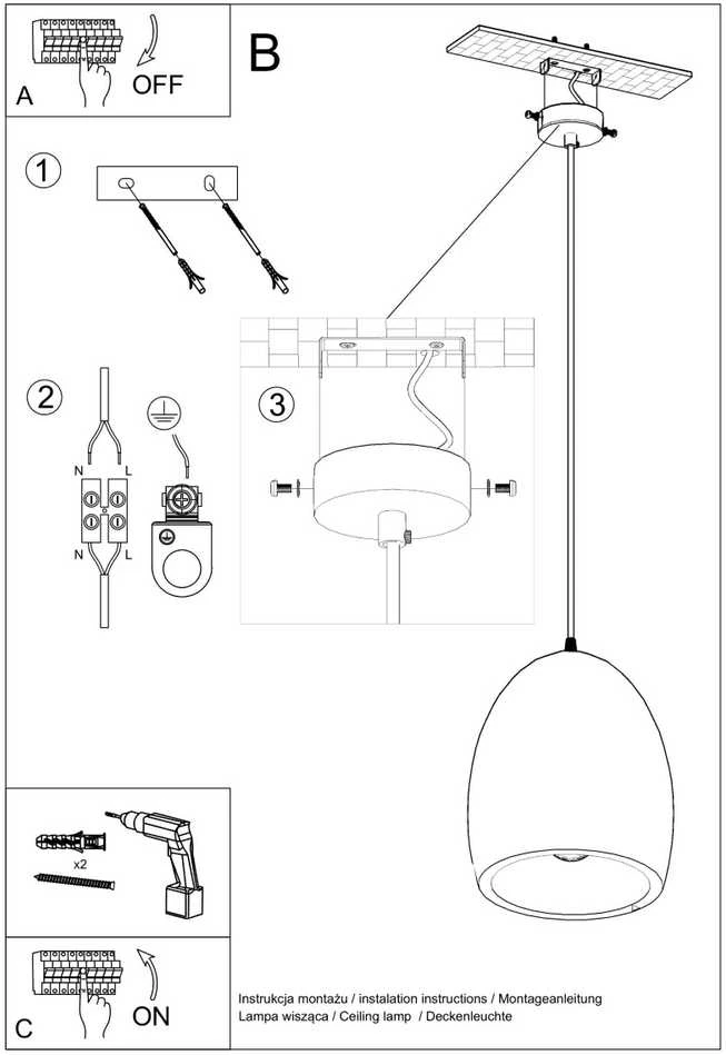 Sollux Lighting Keraminis pakabinamas šviestuvas FLAWIUSZ