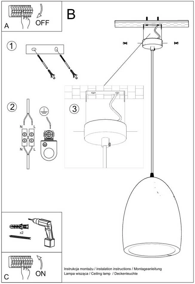 Sollux Lighting Keraminis pakabinamas šviestuvas BUKANO
