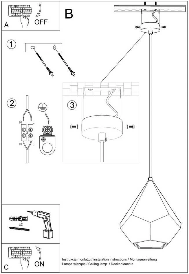 Sollux Lighting Keraminis pakabinamas šviestuvas PAVLUS