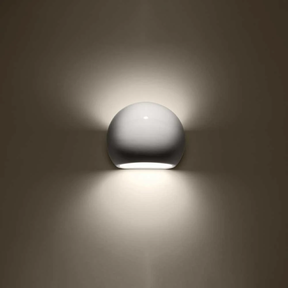 Sollux Lighting Lakuotas sieninis šviestuvas GLOBE baltas blizgesys