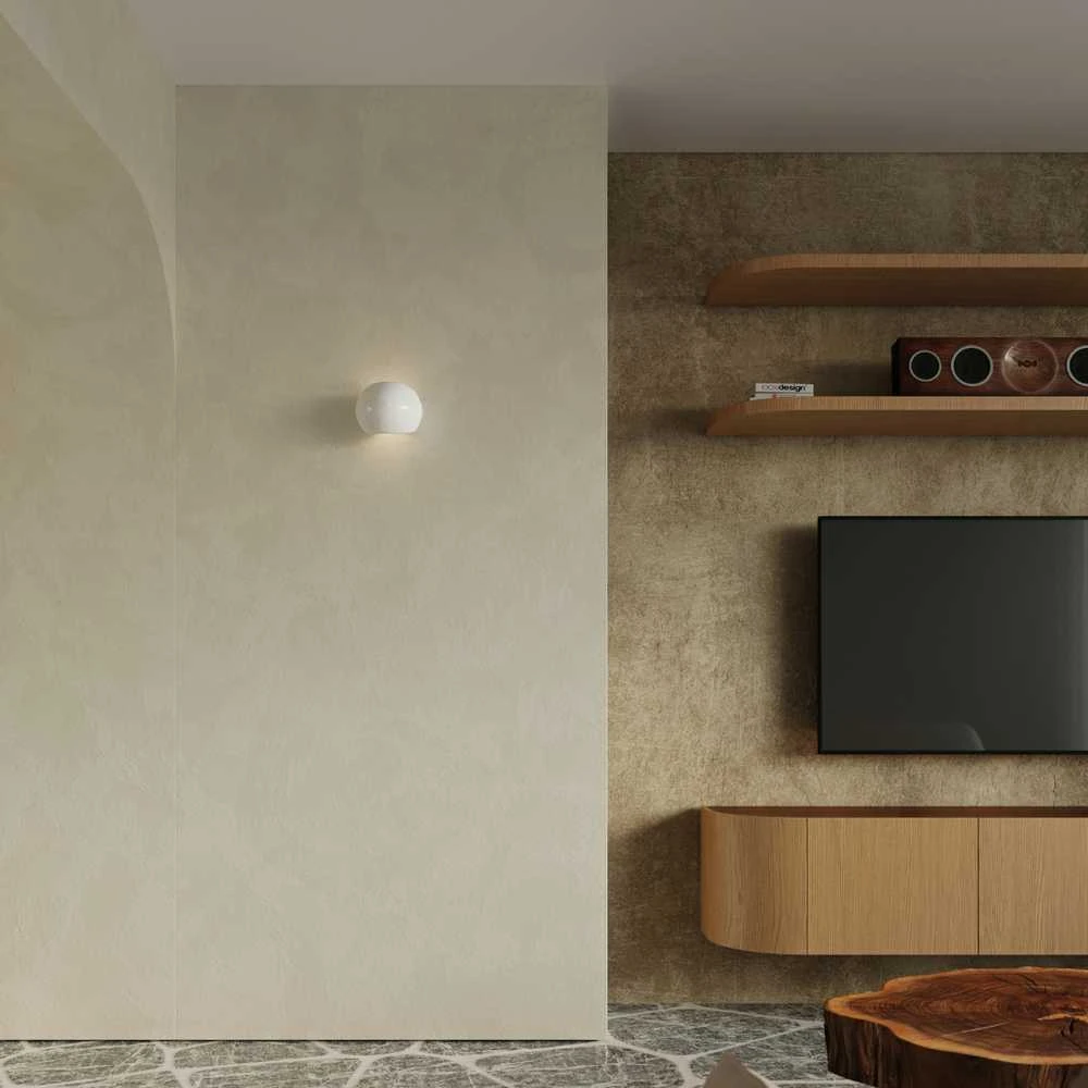 Sollux Lighting Lakuotas sieninis šviestuvas GLOBE baltas blizgesys