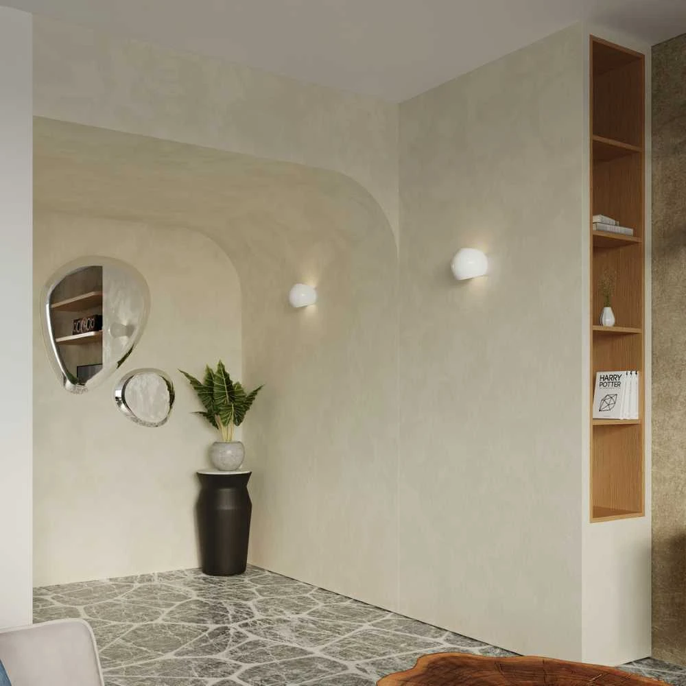 Sollux Lighting Lakuotas sieninis šviestuvas GLOBE baltas blizgesys