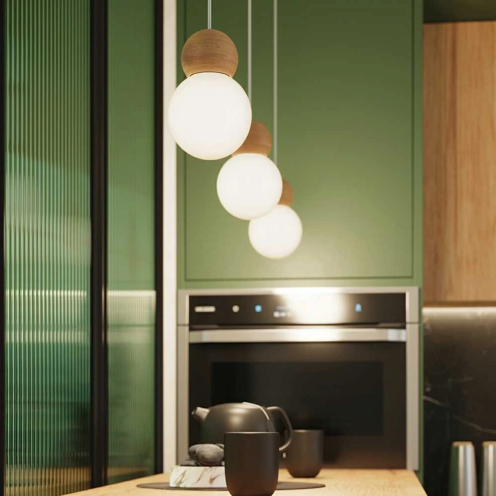 Pakabinamas šviestuvas Sollux Lighting Lempos pakabukas PEKKA 1 blanc/bois naturel