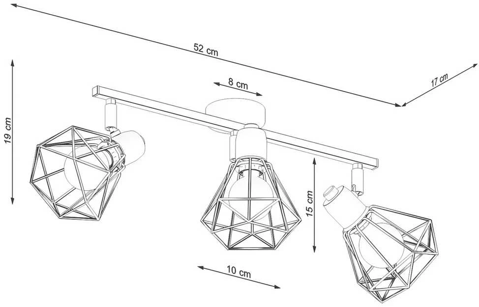 Sollux Lighting Lubinis šviestuvas ARTEMIS 3 juodas