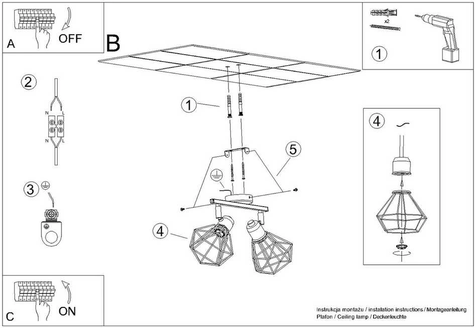 Sollux Lighting Lubinis šviestuvas ARTEMIS 2 baltas