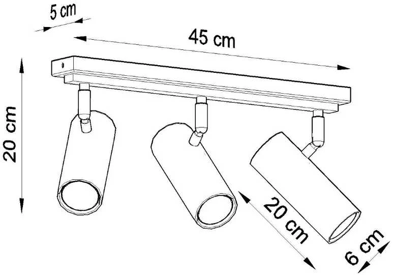 Sollux Lighting Sollux Lubinis šviestuvas DIREZIONE 3 baltas