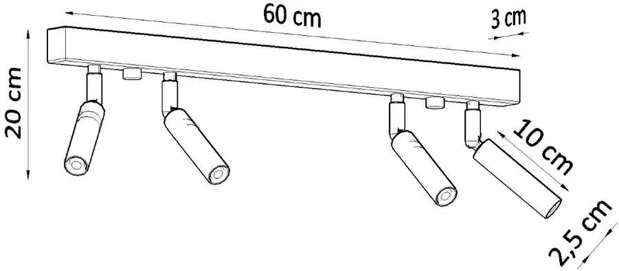 Sollux Lighting Lubinis šviestuvas EYETECH 4 juodas