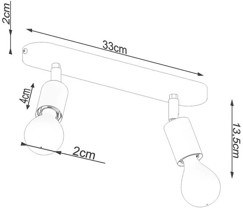 Sollux Lighting Lubinis šviestuvas FORNES 2 juodas