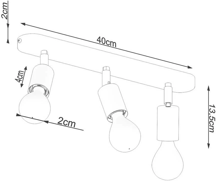 Sollux Lighting Lubinis šviestuvas FORNES 3 juodas