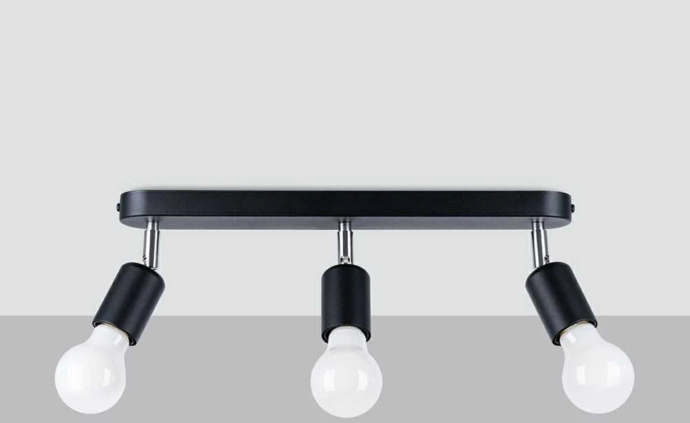 Sollux Lighting Lubinis šviestuvas FORNES 3 juodas