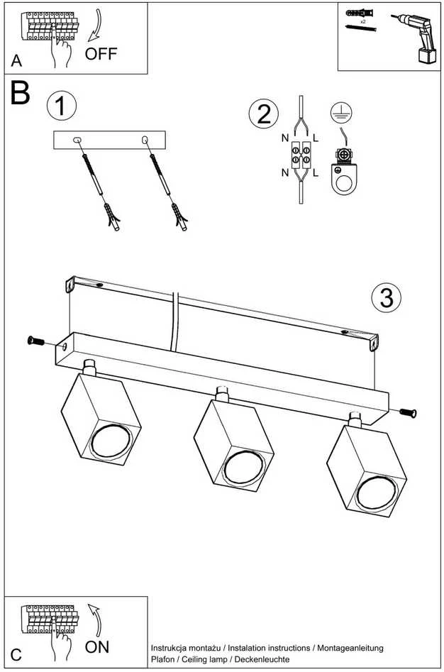 Sollux Lighting Lubinis šviestuvas KEKE 3 ąžuolas