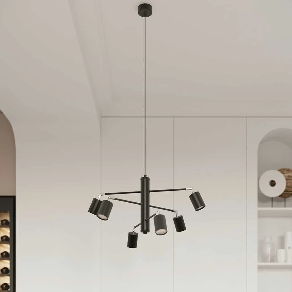 Sollux Lighting Lubinis šviestuvas LEMMI 6L juodas
