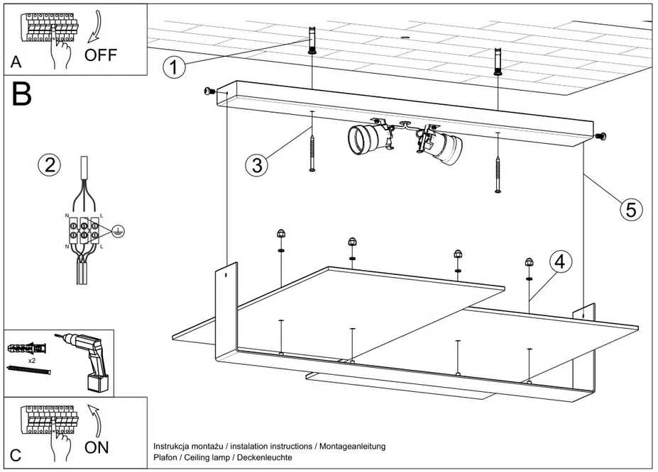Sollux Lighting Lubinis šviestuvas MASSIMO baltas