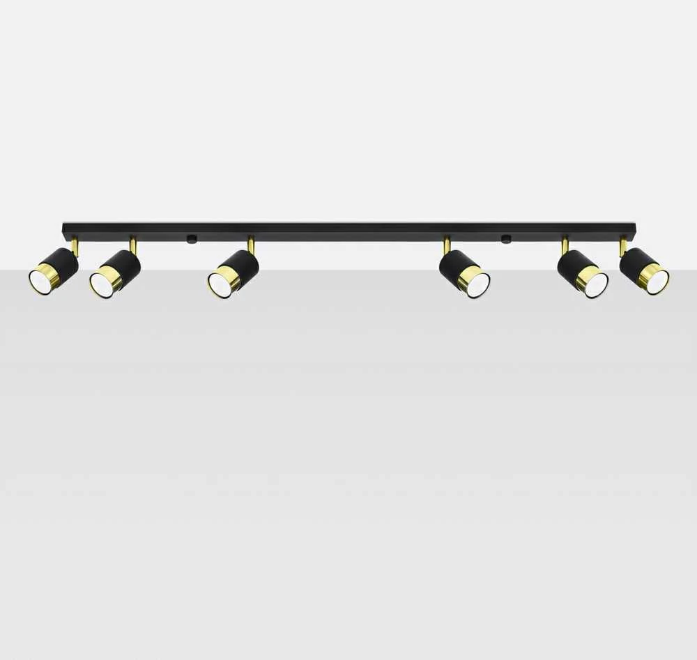 Sollux Lighting Lubinis šviestuvas NERO 6 juodas/auksinis