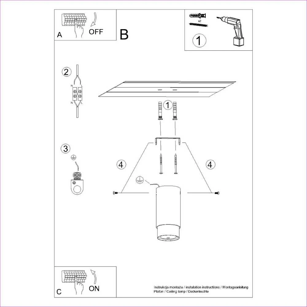 Sollux Lighting Lubinis šviestuvas NERO 12,5 juodas/chromas