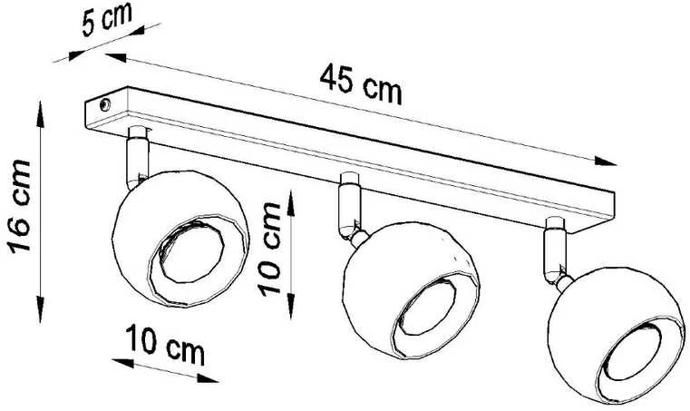 Sollux Lighting Lubinis šviestuvas OCULARE 3 juodas