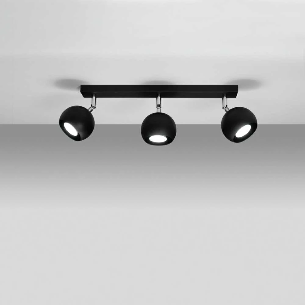 Sollux Lighting Lubinis šviestuvas OCULARE 3 juodas