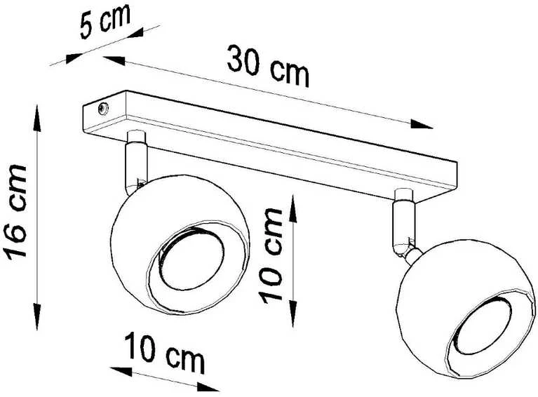 Sollux Lighting Lubinis šviestuvas OCULARE 2 juodas