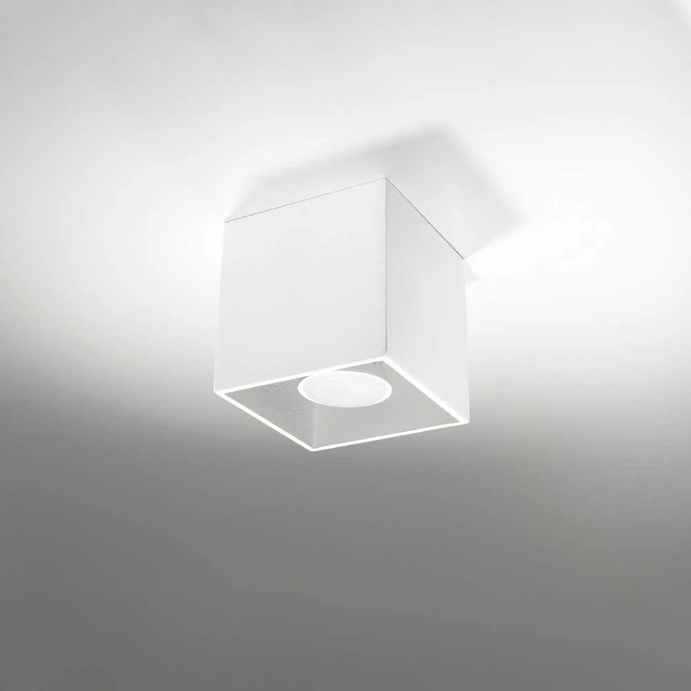 Lubinis šviestuvas Sollux Plafonas QUAD 1 baltas