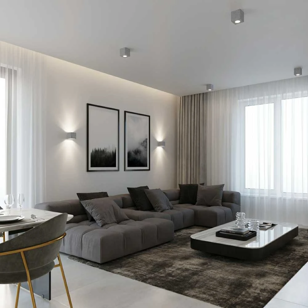 Lubinis šviestuvas Sollux Ceilings QUAD betonas