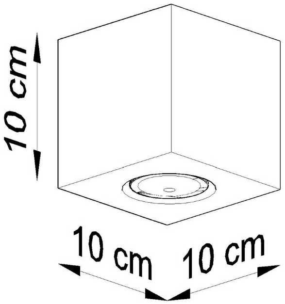 Lubinis šviestuvas Sollux Ceilings QUAD betonas