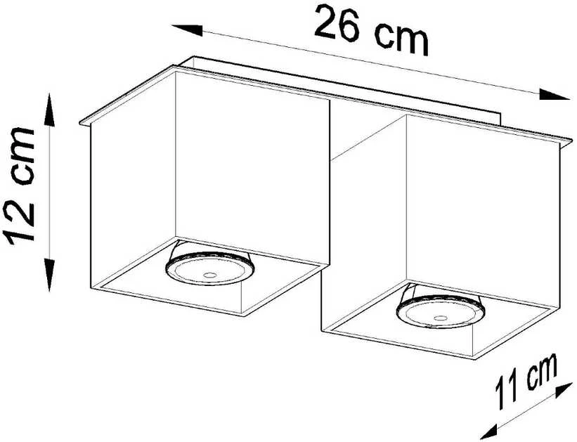 Lubinis šviestuvas Sollux Plafonas QUAD 2 baltas