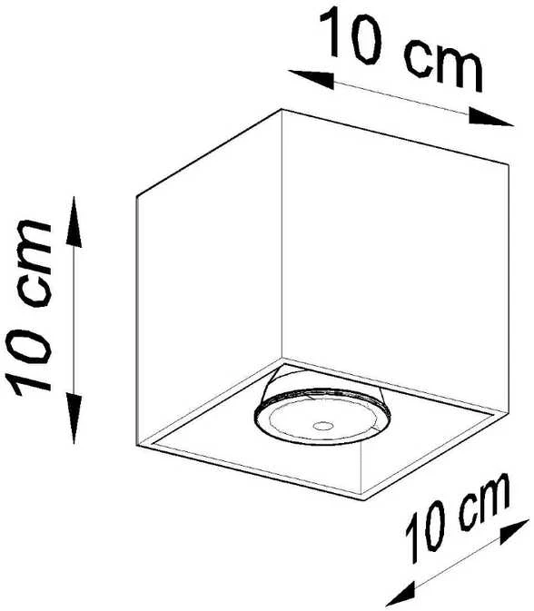Lubinis šviestuvas Sollux Plafonas QUAD 1 baltas
